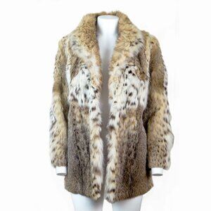 Custom genuine fur bob lynx coat with separate hood